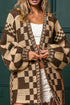 'Celandine' Checkered Drop Shoulder Cardigan - Celes Fashion